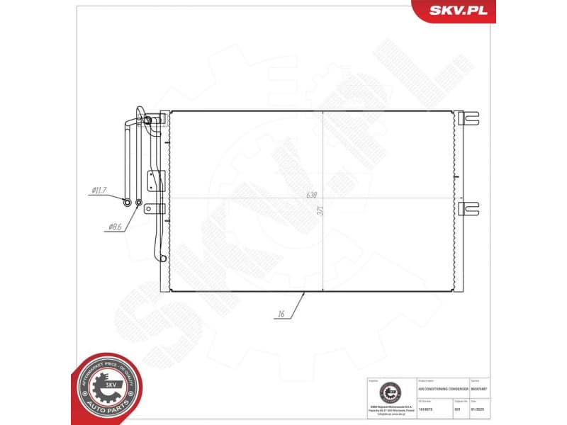 Condenser, air conditioning 86SKV497