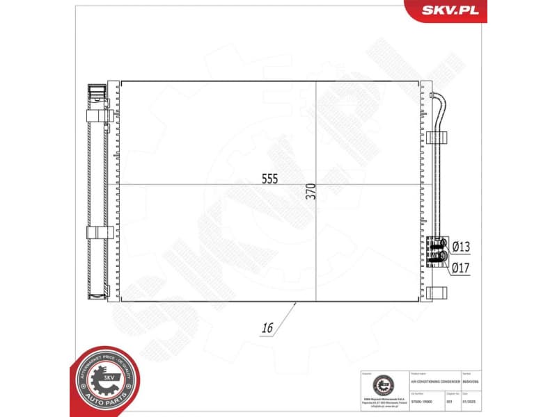 Condenser, air conditioning 86SKV266 - image 6