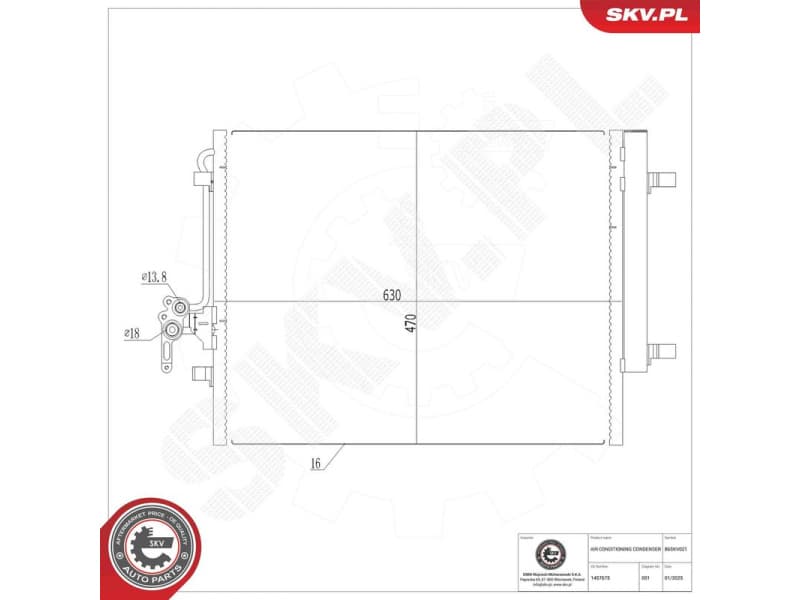 Condenser, air conditioning 86SKV021 - image 7