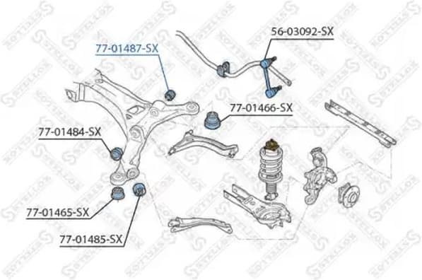Mounting, control/trailing arm 77-01487-SX