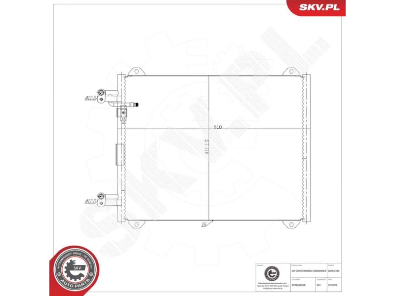Condenser, air conditioning 86SKV389