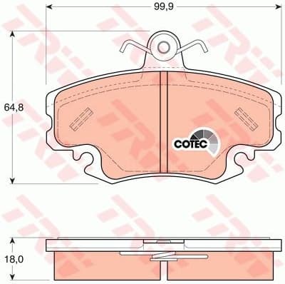 Brake Pad Set, disc brake COTEC GDB1332