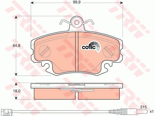 Brake Pad Set, disc brake COTEC GDB1465