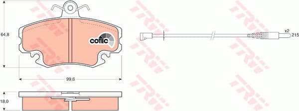 Brake Pad Set, disc brake COTEC GDB400