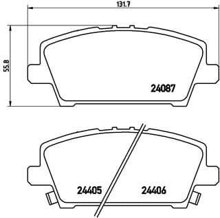 Brake pads front, Top Quality P28037