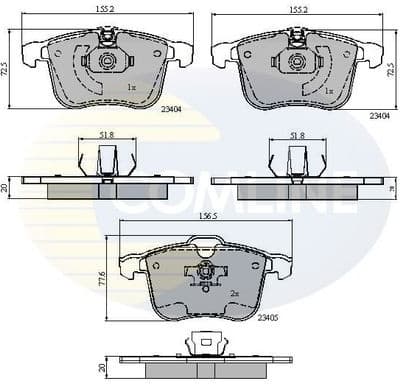 Brake pads front CBP01593