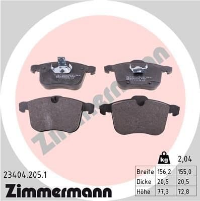 Brake Pad Set, disc brake 23404.205.1
