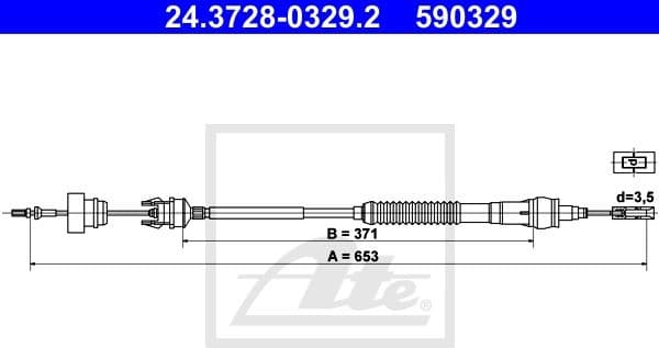 Cable Pull, clutch control 24.3728-0329.2