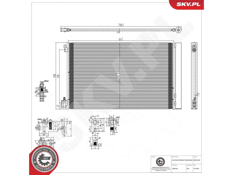 Condenser, air conditioning 86SKV022 - image 9