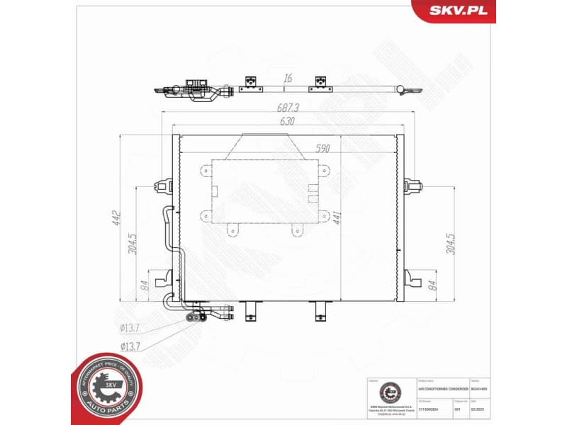 Condenser, air conditioning 86SKV459 - image 9