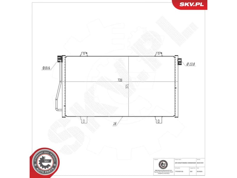 Condenser, air conditioning 86SKV591