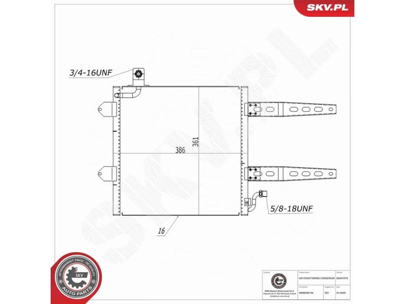 Condenser, air conditioning 86SKV379 - image 8