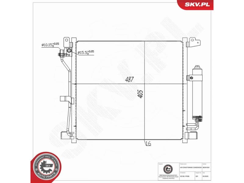 Condenser, air conditioning 86SKV361 - image 6