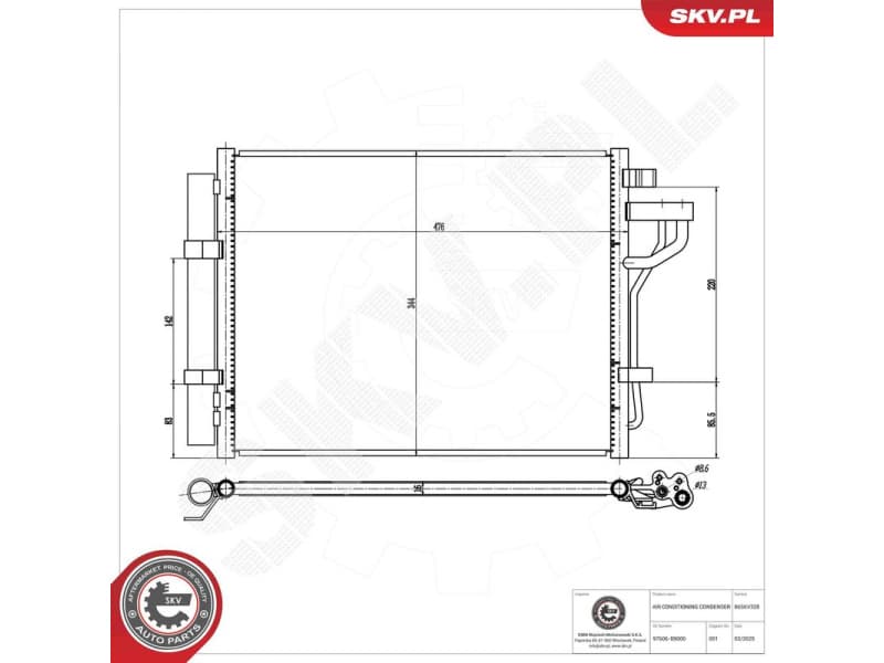 Condenser, air conditioning 86SKV328 - image 6