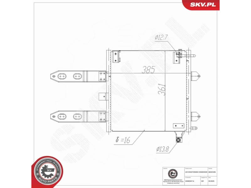 Condenser, air conditioning 86SKV436 - image 9