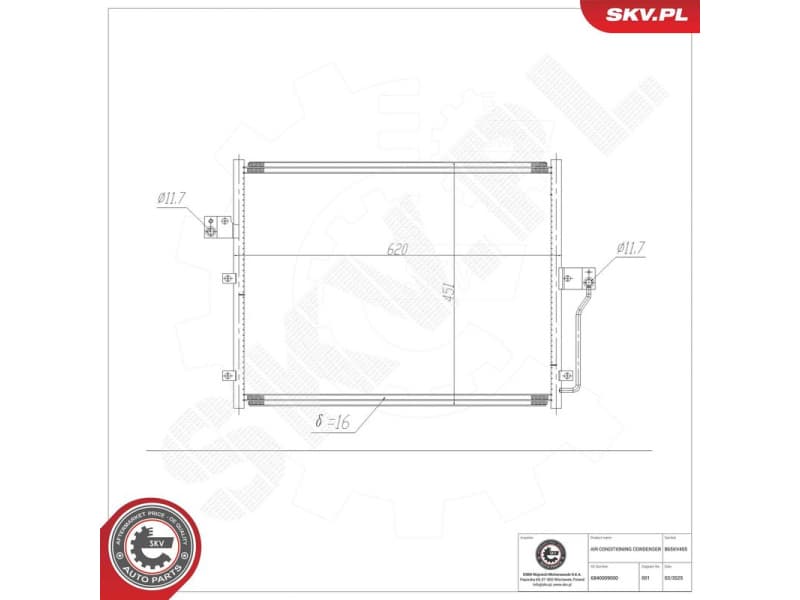 Condenser, air conditioning 86SKV455