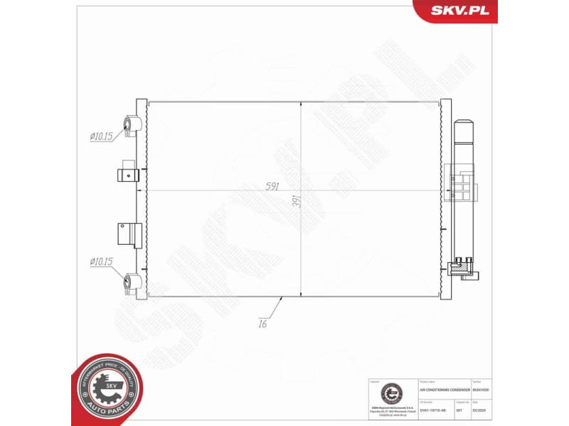Condenser, air conditioning 86SKV030 - image 6