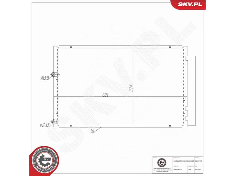 Condenser, air conditioning 86SKV173 - image 2