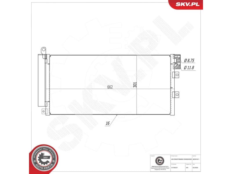 Condenser, air conditioning 86SKV611 - image 7