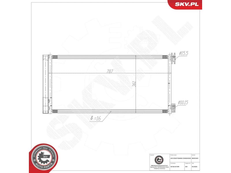 Condenser, air conditioning 86SKV041 - image 6