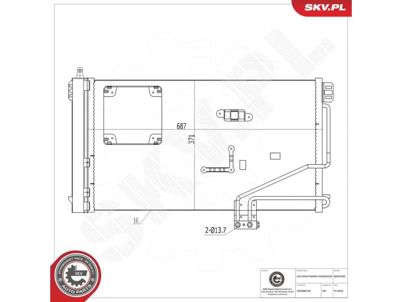 Condenser, air conditioning 86SKV293