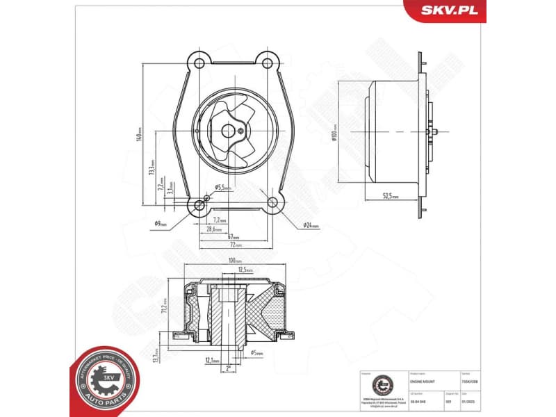Mounting, engine 75SKV208 - image 2