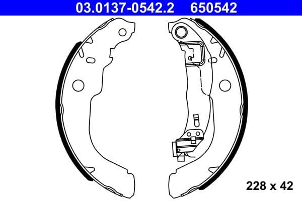 Brake Shoe Set 03.0137-0542.2 - image 3
