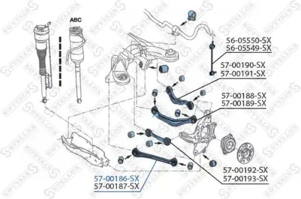 Control/Trailing Arm, wheel suspension 57-00186-SX