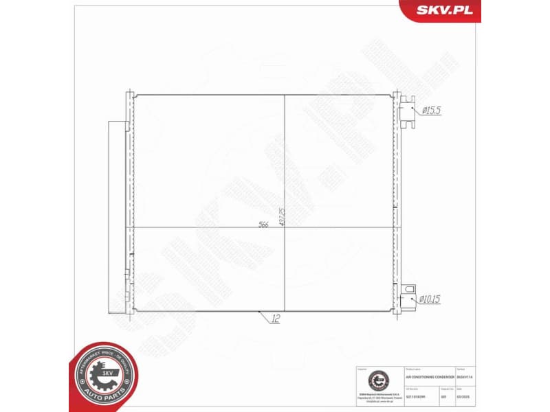 Condenser, air conditioning 86SKV114 - image 6