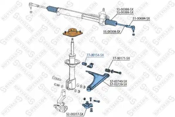 Mounting, control/trailing arm 77-00154-SX