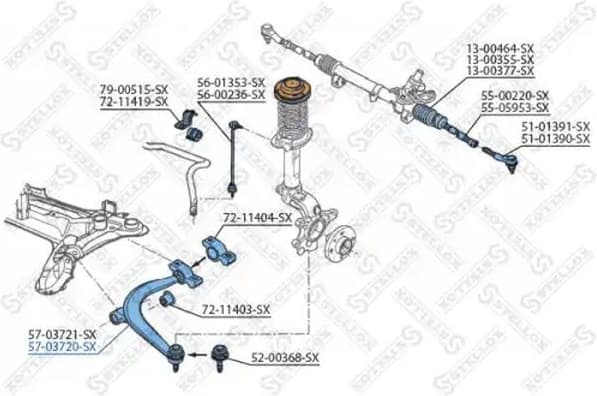 Control/Trailing Arm, wheel suspension 57-03720-SX