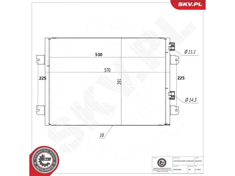 Condenser, air conditioning 86SKV322 - image 6
