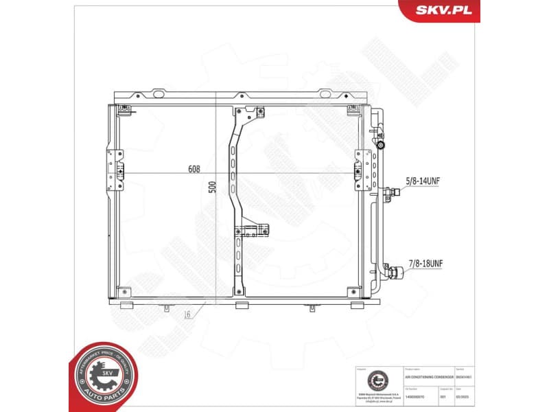 Condenser, air conditioning 86SKV461