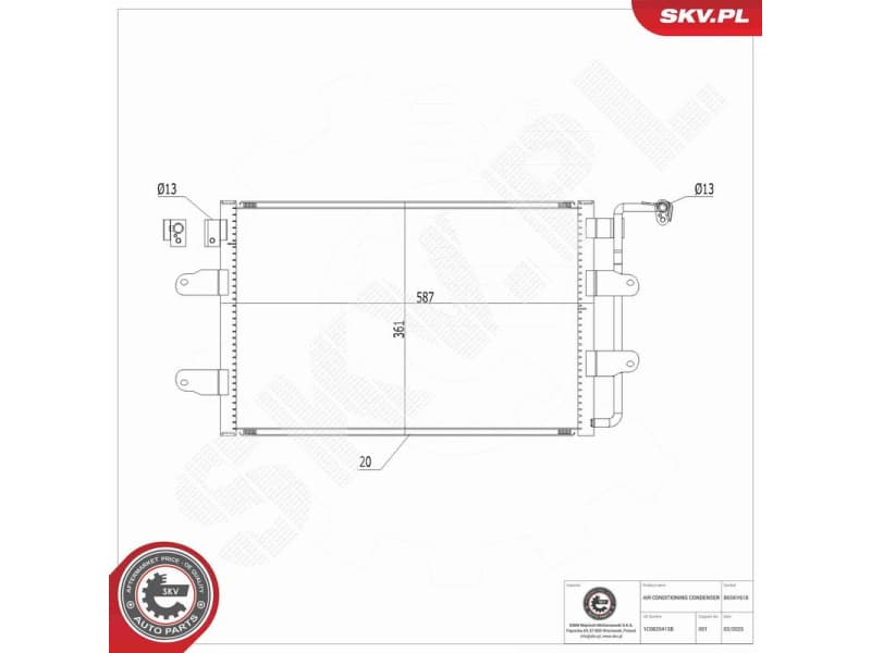 Condenser, air conditioning 86SKV618 - image 7