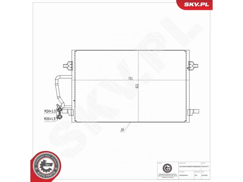 Condenser, air conditioning 86SKV377 - image 8