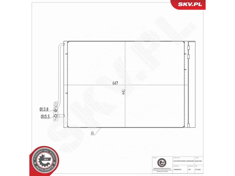 Condenser, air conditioning 86SKV482 - image 7