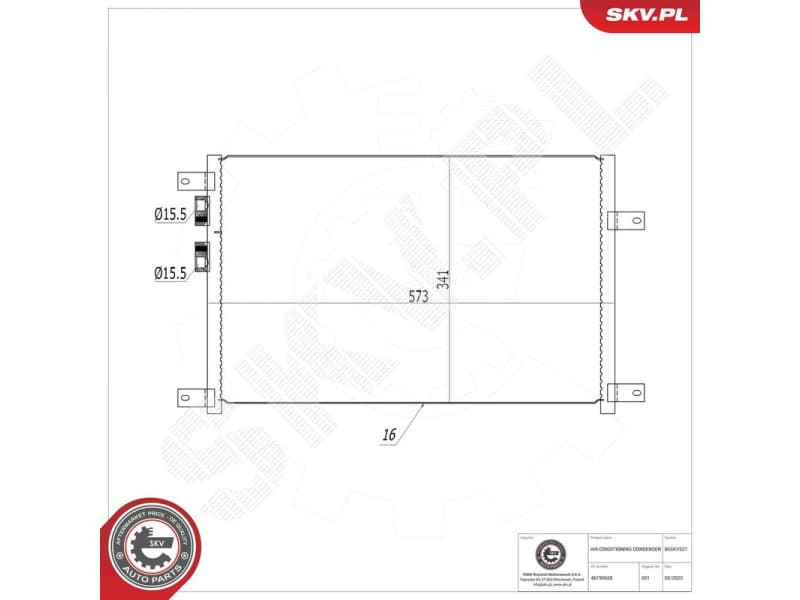 Condenser, air conditioning 86SKV527 - image 6