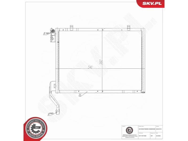 Condenser, air conditioning 86SKV314 - image 8