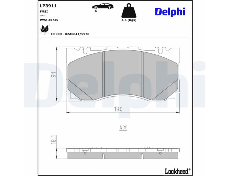 Brake Pad Set, disc brake LP3911