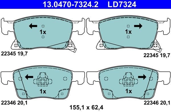 Brake Pad Set, disc brake ATE Ceramic 13047073242 - image 2