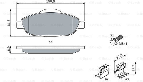 Brake Pad Set, disc brake 0986494261 - image 7