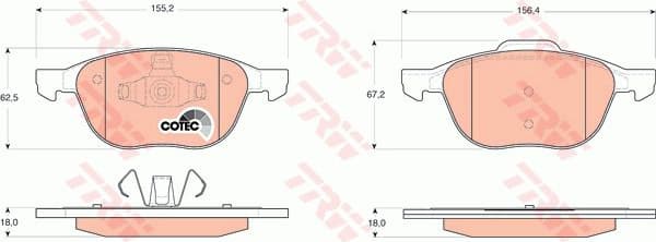 Brake pads front, Top Quality GDB1583 - image 10