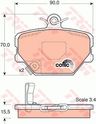 Brake Pad Set, disc brake COTEC GDB1365