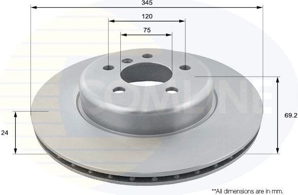 Brake disc, 1pcs REAR ADC1788V - image 2