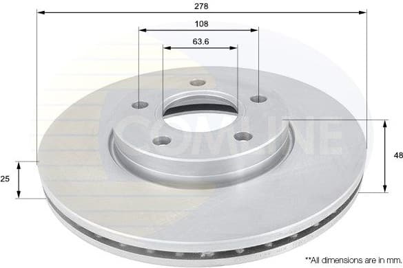 Brake disc, 1pcs FRONT ADC1912V - image 2