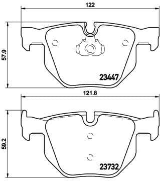 Brake pads rear, Top Quality P06056