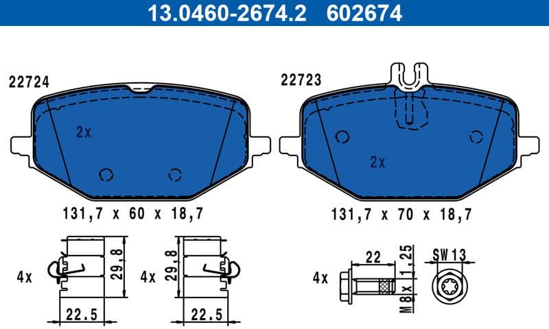 Brake Pad Set, disc brake 13.0460-2674.2