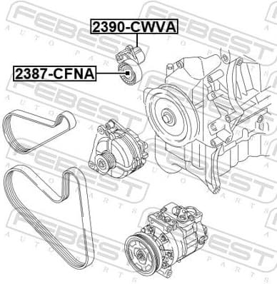 Belt Tensioner, V-ribbed belt 2390-CWVA - image 2