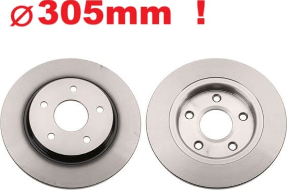 Brake discs kit rear, (2pcs), Top Quality DF6325