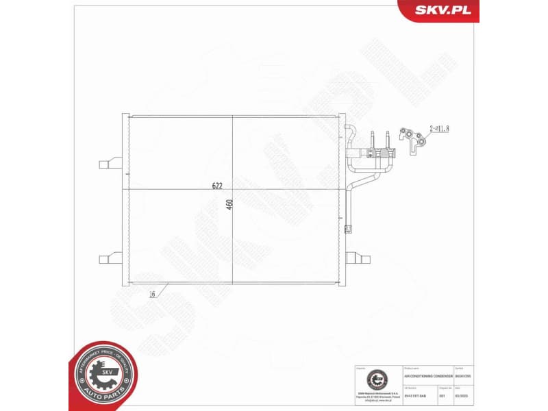 Condenser, air conditioning 86SKV295 - image 6